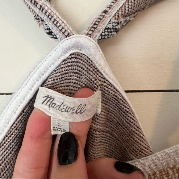 Madewell Texture & Thread Ruffle-Strap Tank Top in Stripe - Picture 7 of 8
